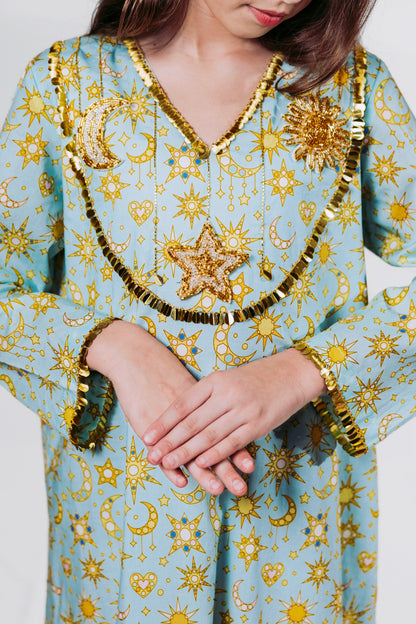 Whimsical Blue Children’s Jalabiya