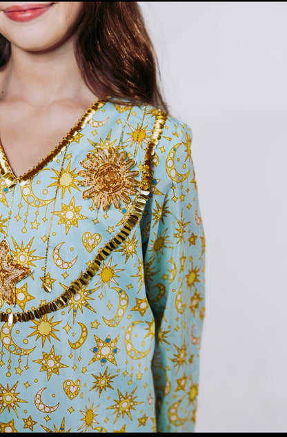 Whimsical Blue Children’s Jalabiya